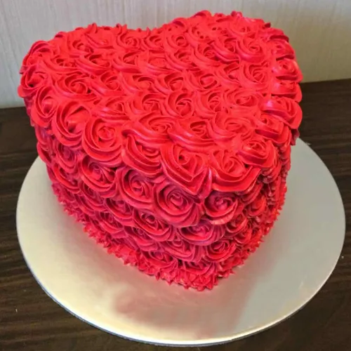 Order Heart Shaped Strawberry Rose Cake