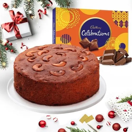 Delicious Dry Plum Cake with Cadbury Celebrations Pack