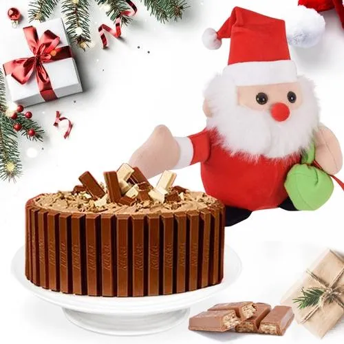 Nutty Kitkat Cake N Santa Clause-X Mas Gift Combo