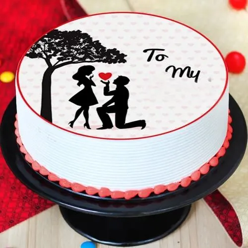 Tasty Customized Vanilla Flavor Photo Cake for Propose Day