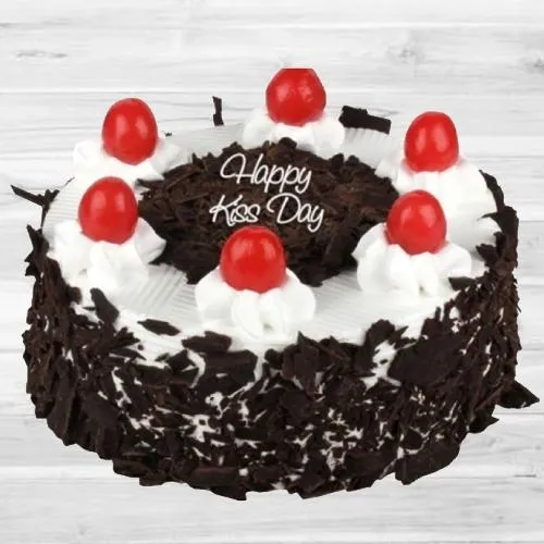 Happy Kiss Day Special Black Forest Cake