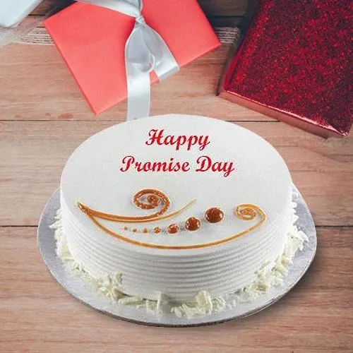 Special Promise Day Gift of Vanilla Flavor Cake
