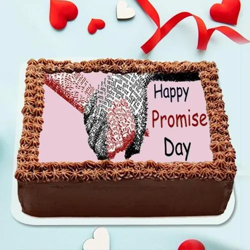 Beautiful Promise Day Photo Cake in Chocolate Flavor