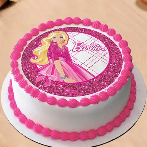 Treasured Birthday Special Barbie Photo Cake