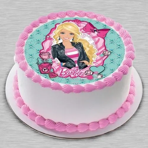 Online Kids Party Special Barbie Photo Cake