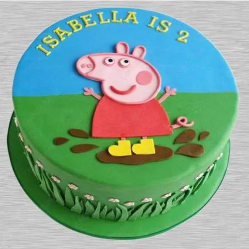 Exquisite Peppa Pig Fondant Cake for Little One