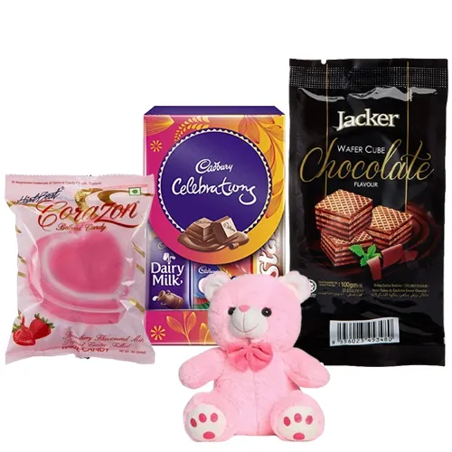 Order Online Chocolates Hamper with Teddy