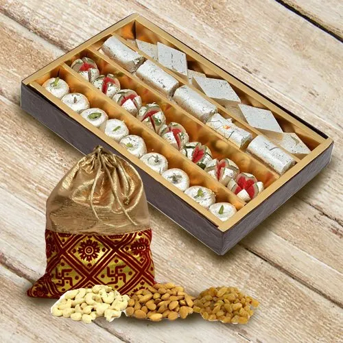 Order Dry Fruits Potli with Assorted Sweets from Haldirams