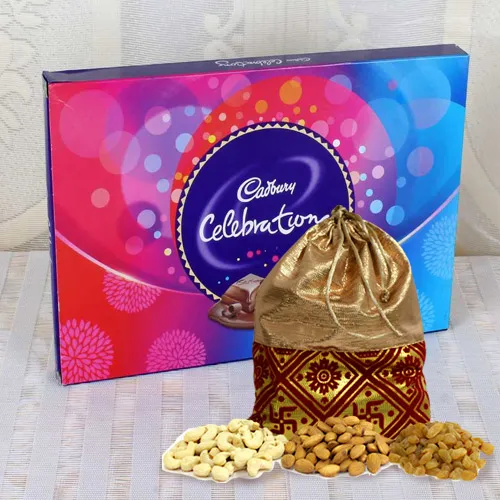 Order Cadbury Celebrations Pack with Dry Fruits Potli