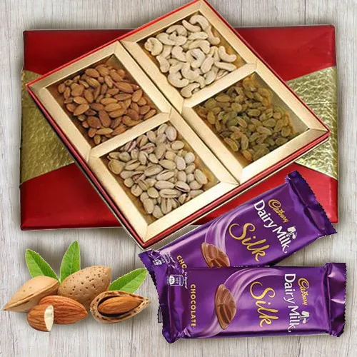 Order Assorted Dry Fruits with Cadbury Dairy Milk Silk