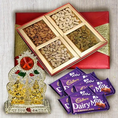 Order Assorted Dry Fruits with Chocolates and Ganesh Mandap
