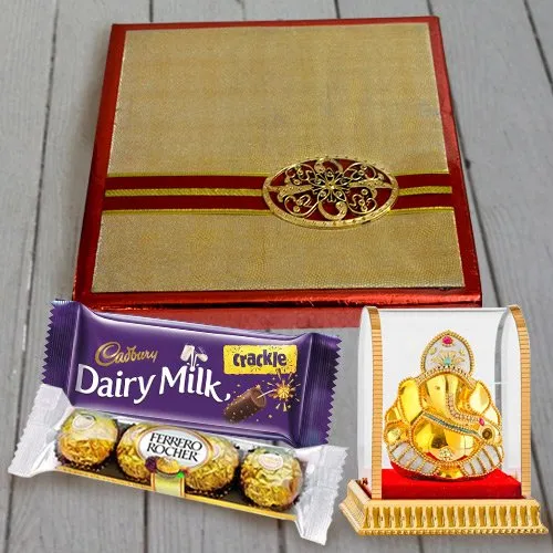 Order Dry Fruits Box with Chocolates N Vighnesh Ganesh Idol