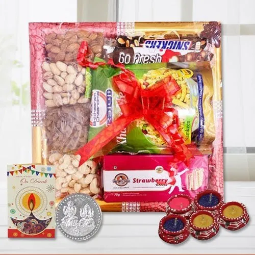 Appealing Pure Luxury Gourmet Tray with Diwali Essential