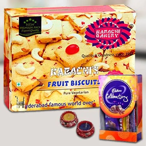 Tasty Cookies with Chocolates for Diwali
