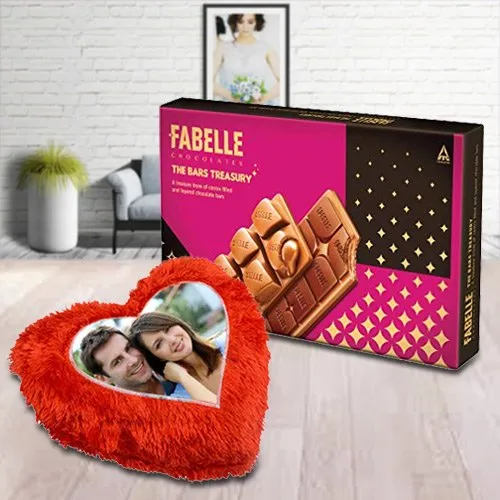Shop for  ITC Fabelle Chocolate Box with Personalized Cushion