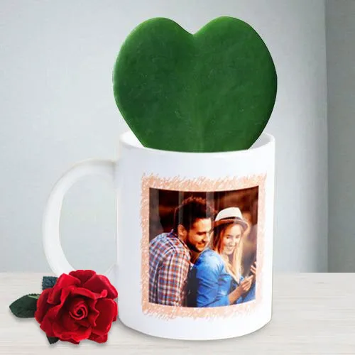 Amazing Hoya Heart Plant in Personalized Coffee Mug