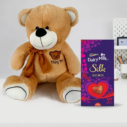 Marvelous Hug Me Teddy N Chocolate Gift for Hug Day