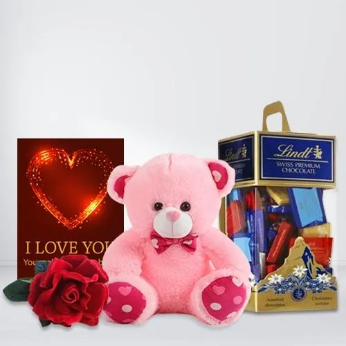 Exclusive Chocolate, Rose N Teddy Gift Combo for Boyfriend