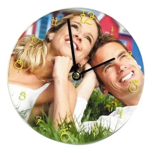 Wonderful Personalized Photo Glass Round Wall Clock