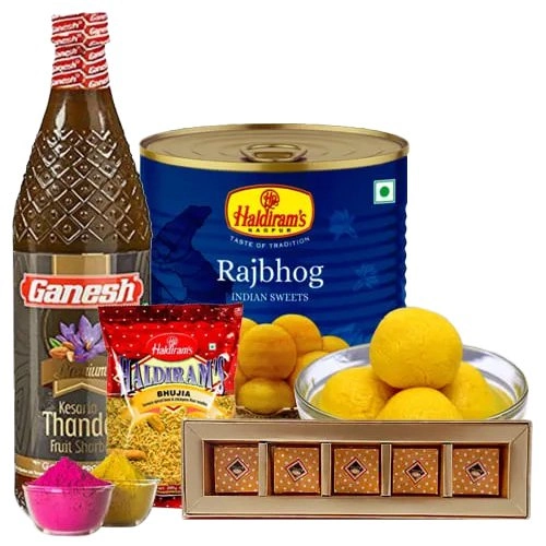 Yummy Food Assortments Gift Hamper for Holi