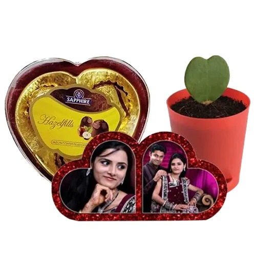 Impressive Personalized HB Double Heart, Zoya Heart Plant n Sapphire Chocolate