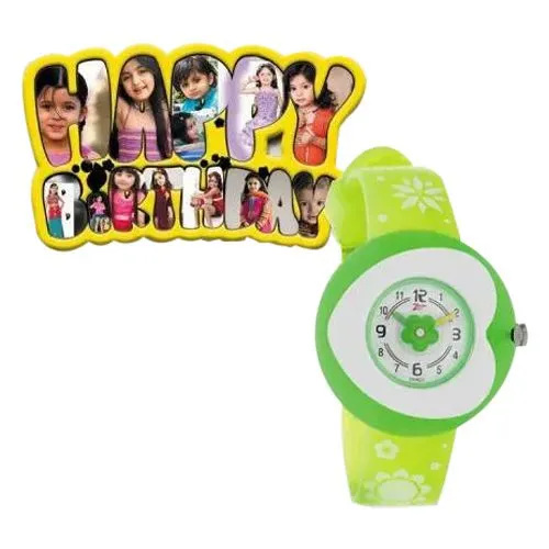 Kids Birthday Delight Personalized Photo Frame n Titan Zoop Watch