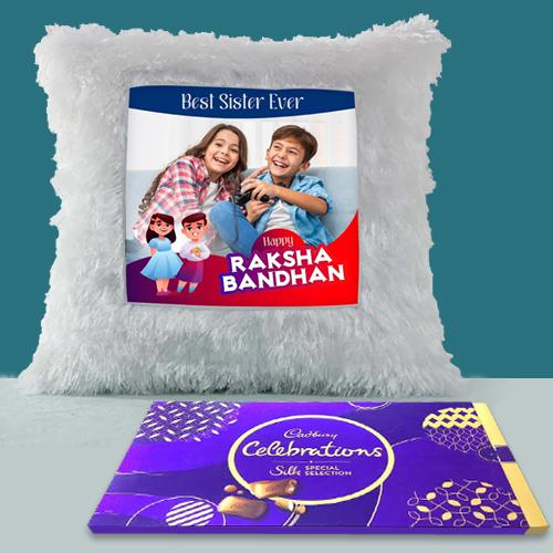 Fancy LED Lighting Cushion with Cadbury Silk Celebration Pack