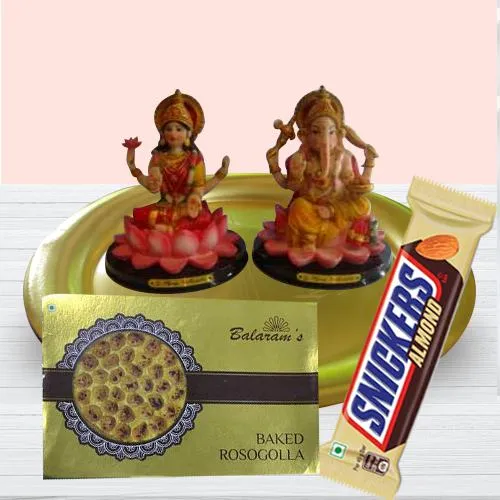 Divine Puja Thali with Balaram Mullick Baked Rasgulla N Chocolate