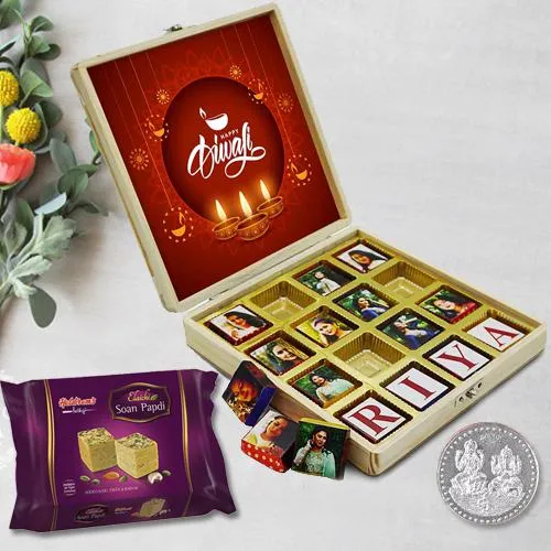 Exclusive Personalized Chocolate Box with Picture N Message  N  Haldiram Sweets