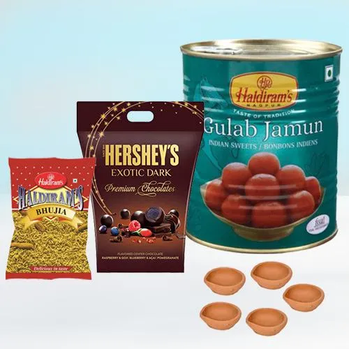 Tasty Haldiram Sweets n Snacks with Hershyes Dark Chocolate