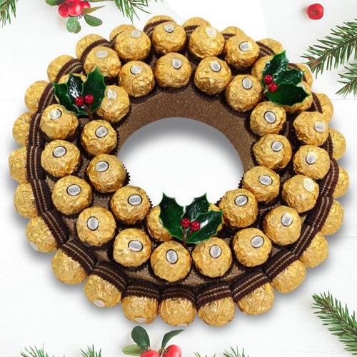 Scintillating Wreath of Ferrero Rocher Chocolates
