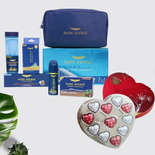 Amazing Park Avenue Grooming Collection with Hand-Made Heart Shape Chocolate Box