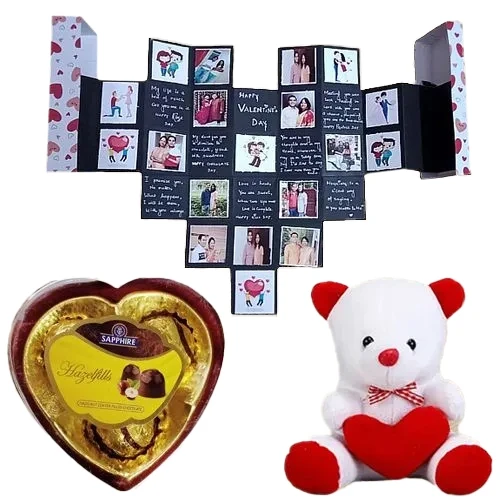 Personalized Maze Card with Sapphire Hazelfills Chocolate n Heart Teddy	