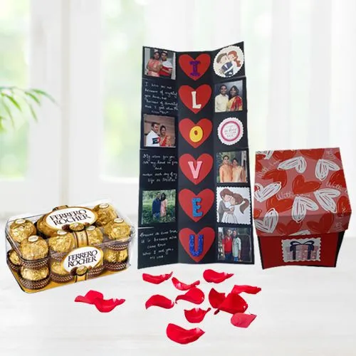 Attractive Personalized Love Infinity Box with Ferrero Rocher Chocolates