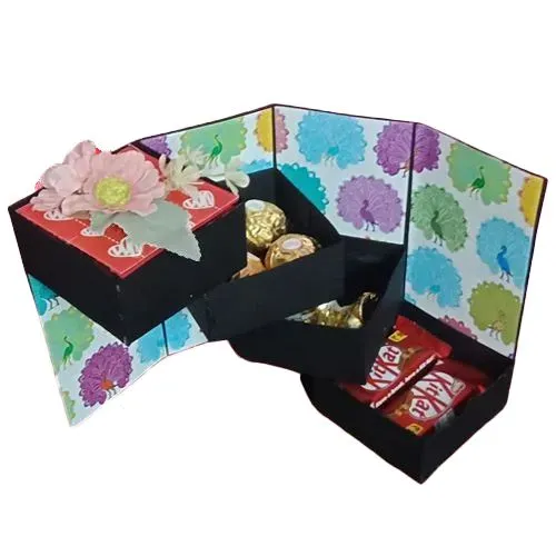 Extravagant 4 Layer Handmade Stepper Box of Assorted Chocolates