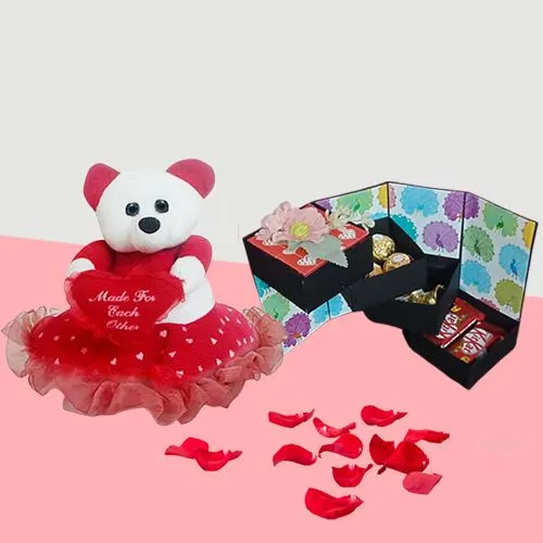 Attractive 4 Layer Stepper Box with Teddy on Heart