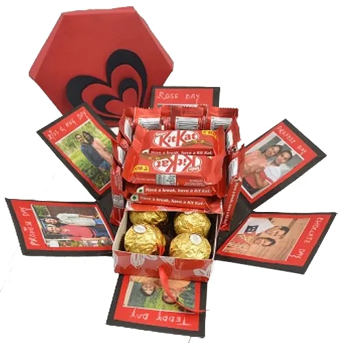 Order Personalized Hexagonal Box of Photos n Chocolates