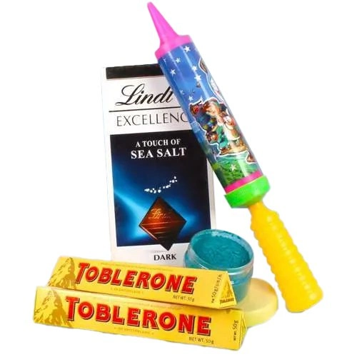 Gift Imported Chocolates with Holi Accessories