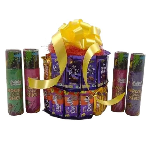 Splendid Assorted Cadbury Twin Layerd Tower with Colours