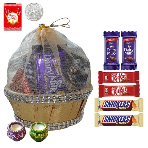 Wonder Hamper of Cadbury Chocolates with Diyas