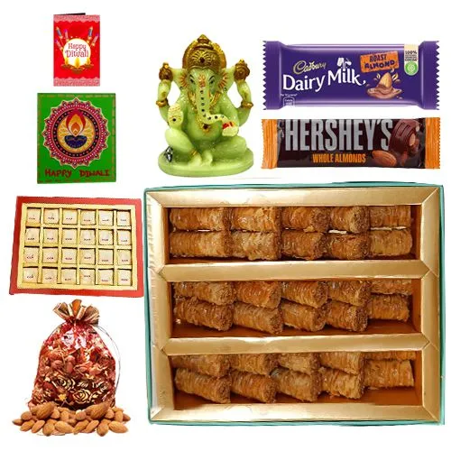 Delightful Roll Baklava Box with Chocolaty Bliss