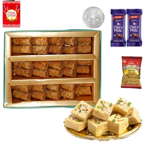 Enticing Basket of Roll Baklava n Soan