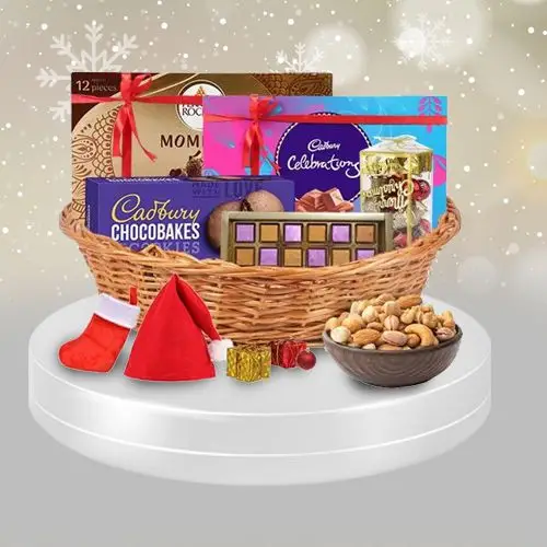 Amazing Basket of Assorted Chocolates N X-Mas Decor