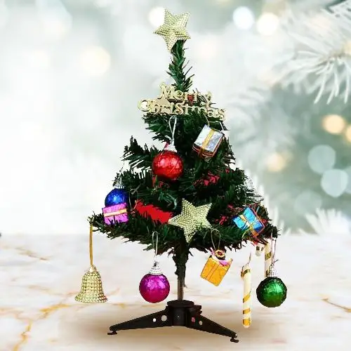 Elegant Combo of Christmas Tree with Decoration N Merry Christmas Tag