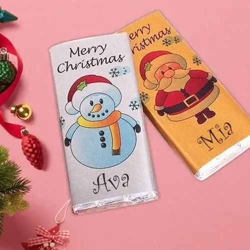 Christmas Twosome Treat Personalized Choco Bar