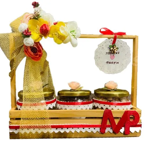Irresistible Anniversary Dry Fruit Gift in Glass Jar