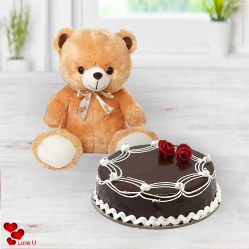Order Teddy N Chocolate Cake for Teddy Day