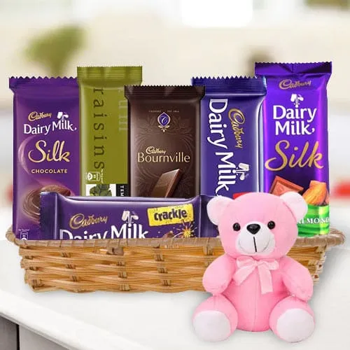 Order Gift Basket of Chocolates N Teddy
