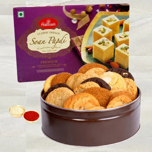 Assorted Cookies N Haldirams Soan Papdi