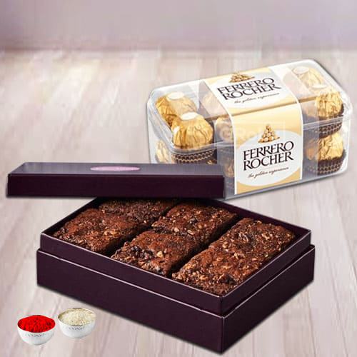Appetizing Brownies with Ferrero Rocher Chocolates